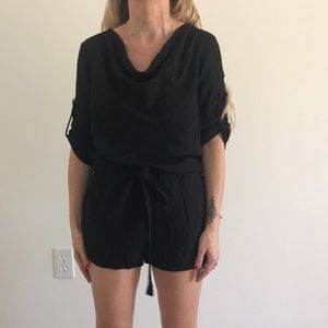 BCBG MAXAZRIA black Romper with tie waist